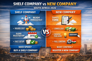Shelf company vs new company comparison in South Africa showing speed cost and benefits