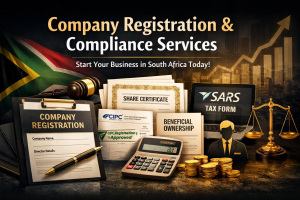 Company registration and compliance services in South Africa including CIPC registration, SARS tax forms and beneficial ownership documents.