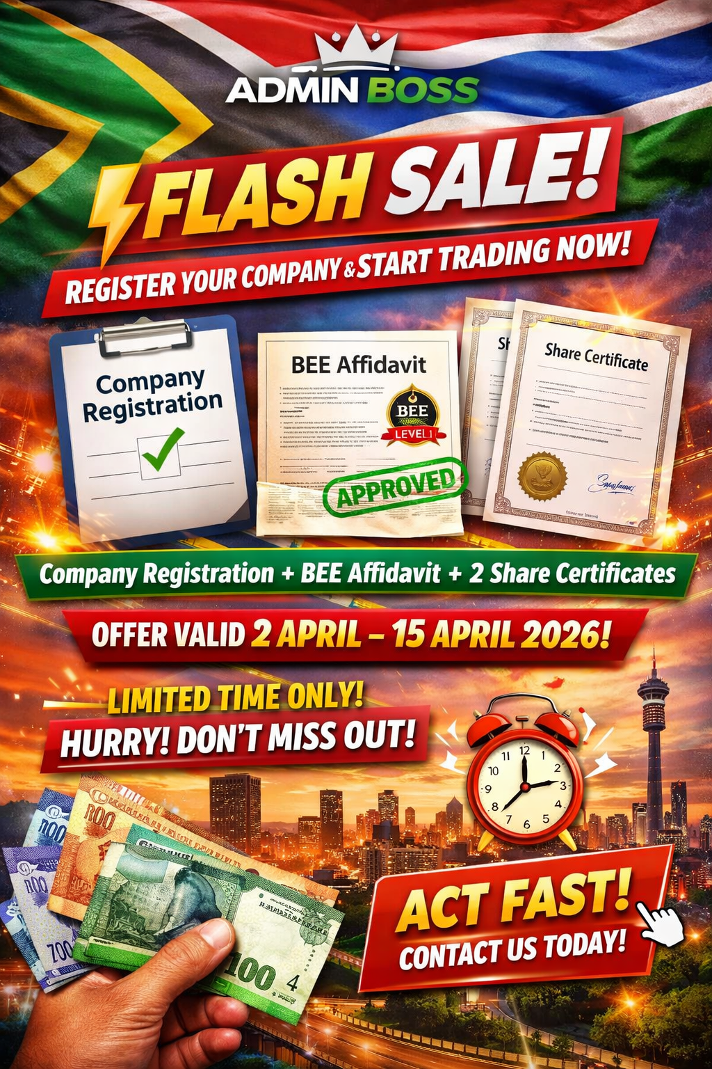 Step by step company registration process including share certificates in Springs